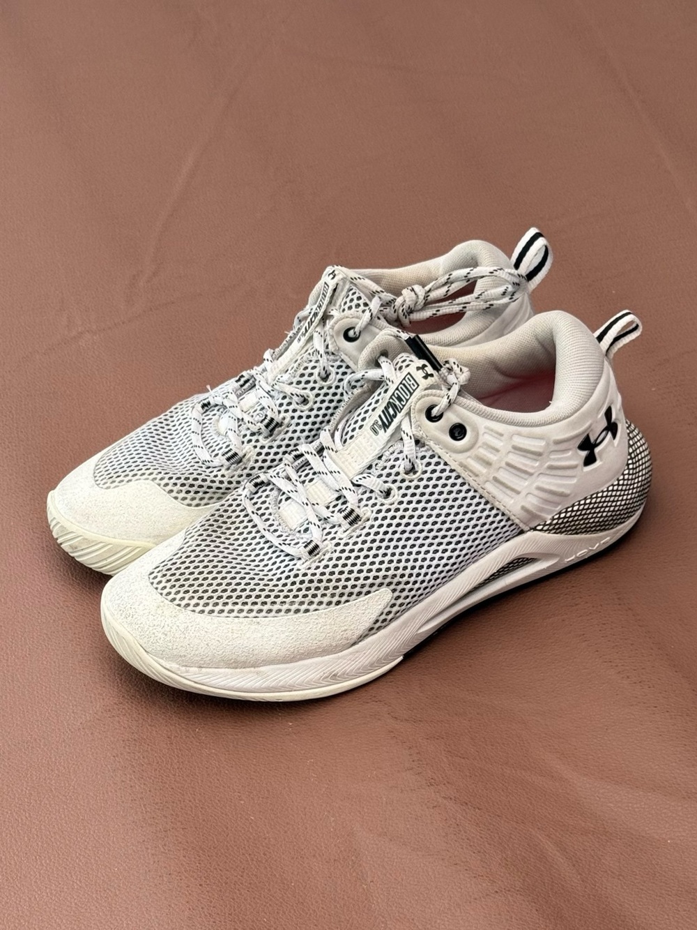 Under Armour Proyect Rock 3 Training Shoes Men’s 8.5 White Black Atletic Sneaker